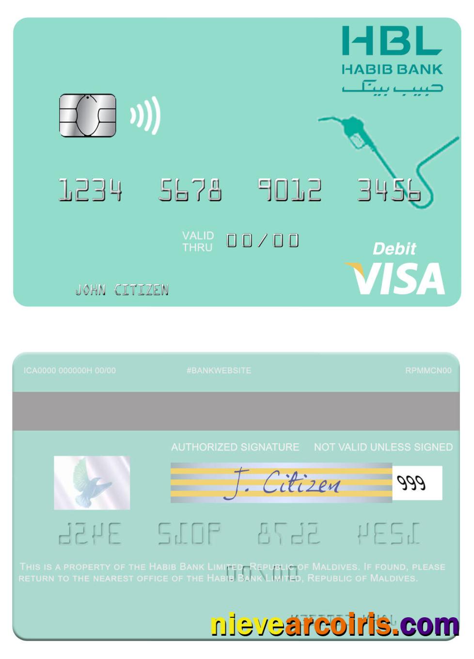 Republic of Maldives Habib Bank Limited visa debit card